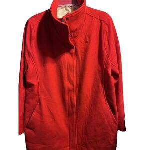 Pendleton Cascade Coat Womens L Red Wool Blend Long Sleeve Full Zip Outdoor EUC